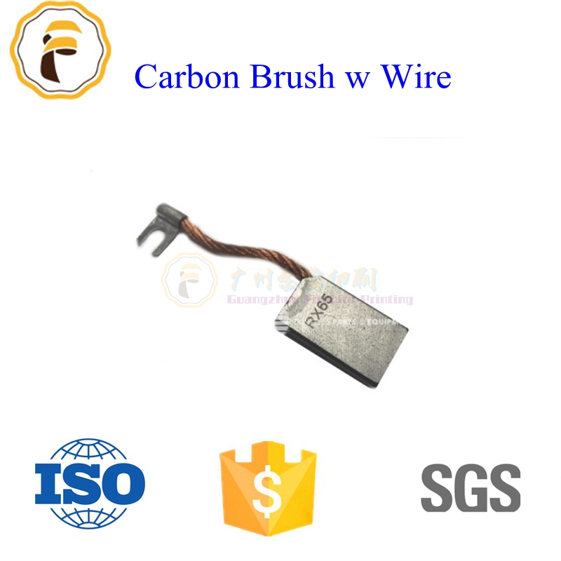 Carbon Brush w Wire 8mm x 19mm x 28mm Main Drive Motor Offset printing Parts